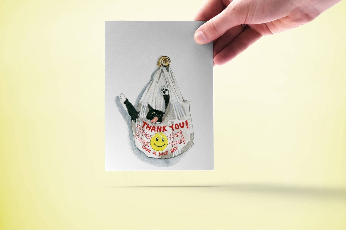 Thank You Bag Cat - Funny Thank You Card - Dear John