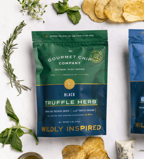 The Gourmet Chip Company - Black Truffle Herb Thick Cut Potato Chips - Case of 12 - Dear John