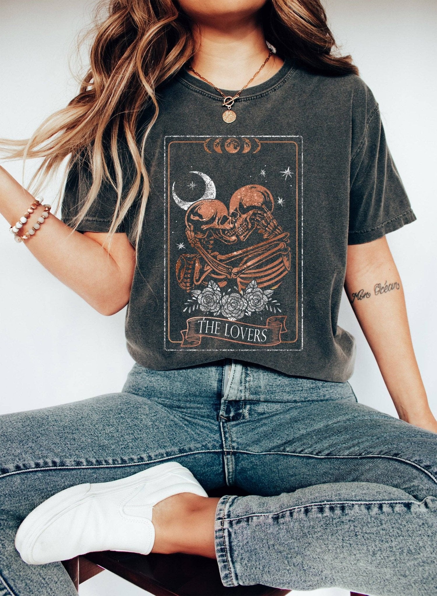 The Lovers Celestial Vintage Tarot Card T-Shirt - Dear John