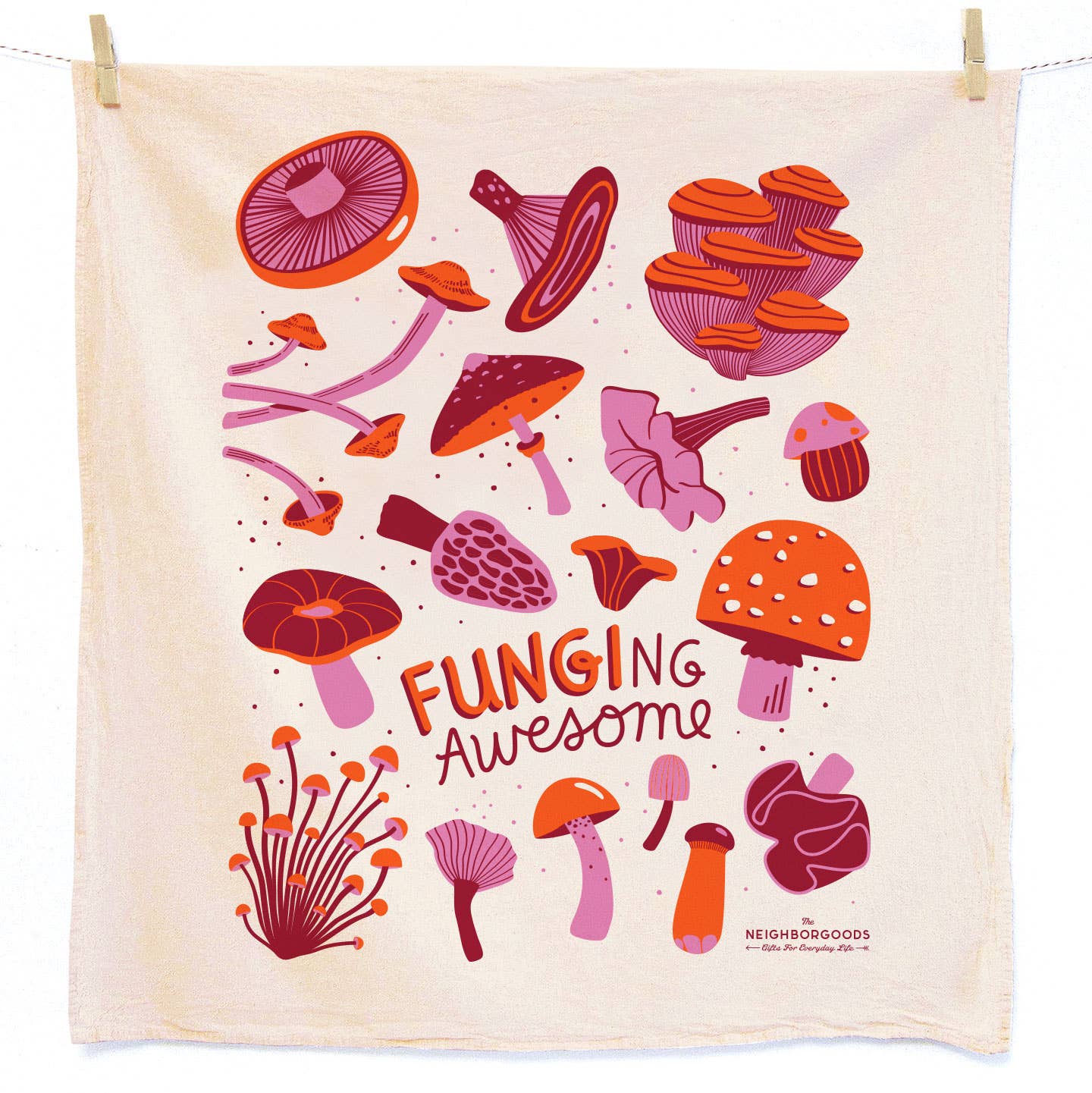 The Neighborgoods - FIELD DAY (Mushrooms, Poppies) - Tea Towel Set of 2 - Dear John