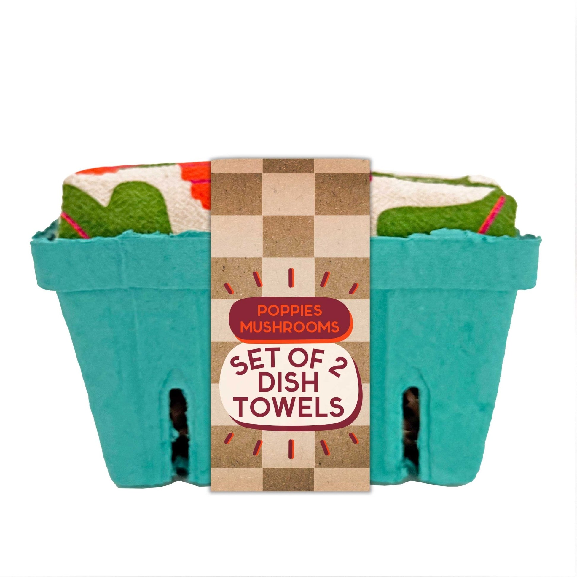The Neighborgoods - FIELD DAY (Mushrooms, Poppies) - Tea Towel Set of 2 - Dear John