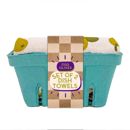 The Neighborgoods - FIGS + OLIVES (Fig, Olive) - Tea Towel Set oF 2 - Dear John