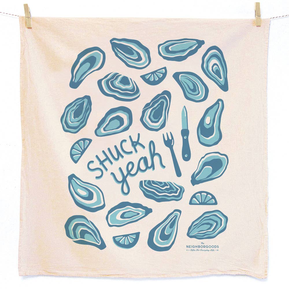 The Neighborgoods - FRESH OYSTERS (Oyster, Lemon) - Tea Towel Set of 2 - Dear John