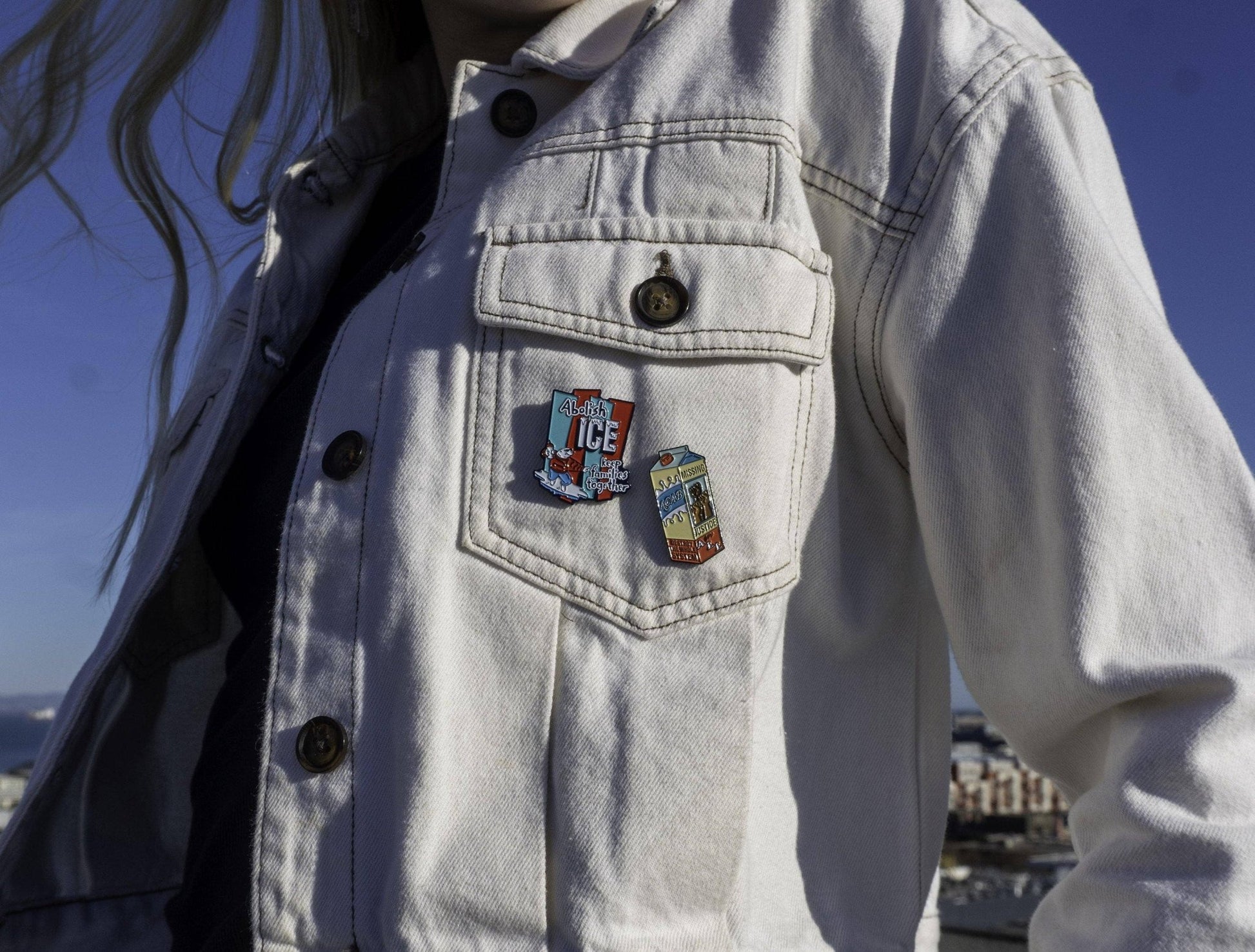 The Peach Fuzz - Abolish ICE Enamel Pin - Dear John
