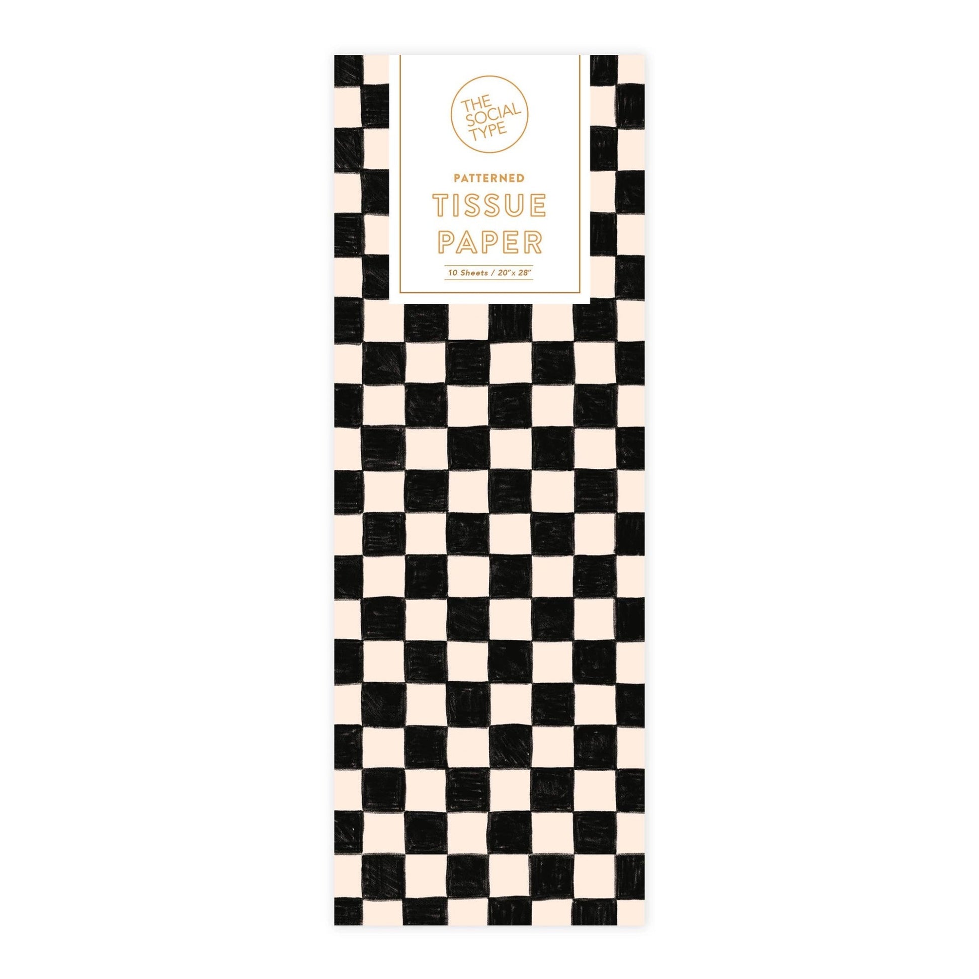 The Social Type - Black Checker Tissue Paper - Dear John