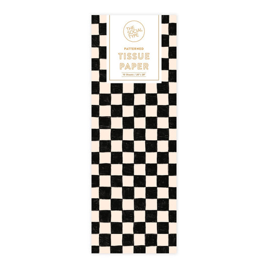 The Social Type - Black Checker Tissue Paper - Dear John