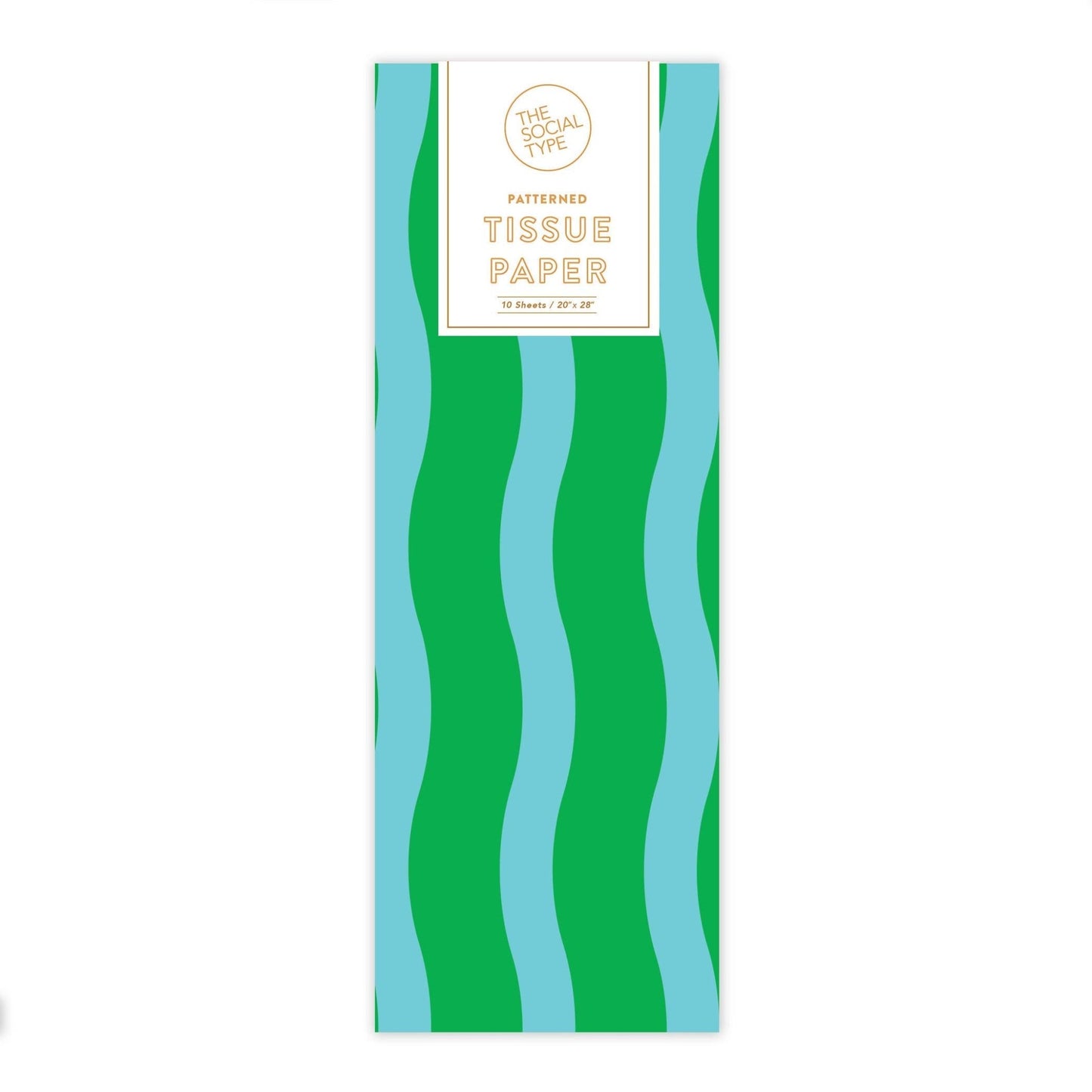 The Social Type - Green/Aqua - Fussy Stripe Tissue Paper - Dear John
