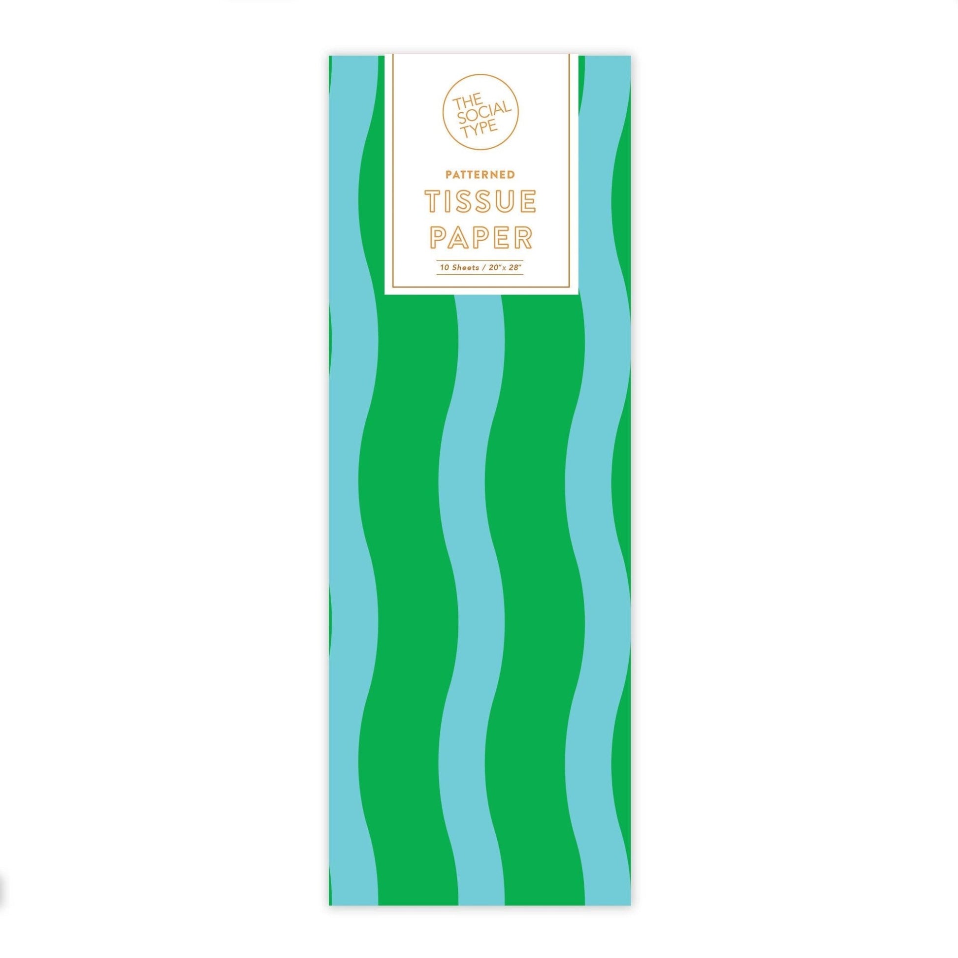 The Social Type - Green/Aqua - Fussy Stripe Tissue Paper - Dear John