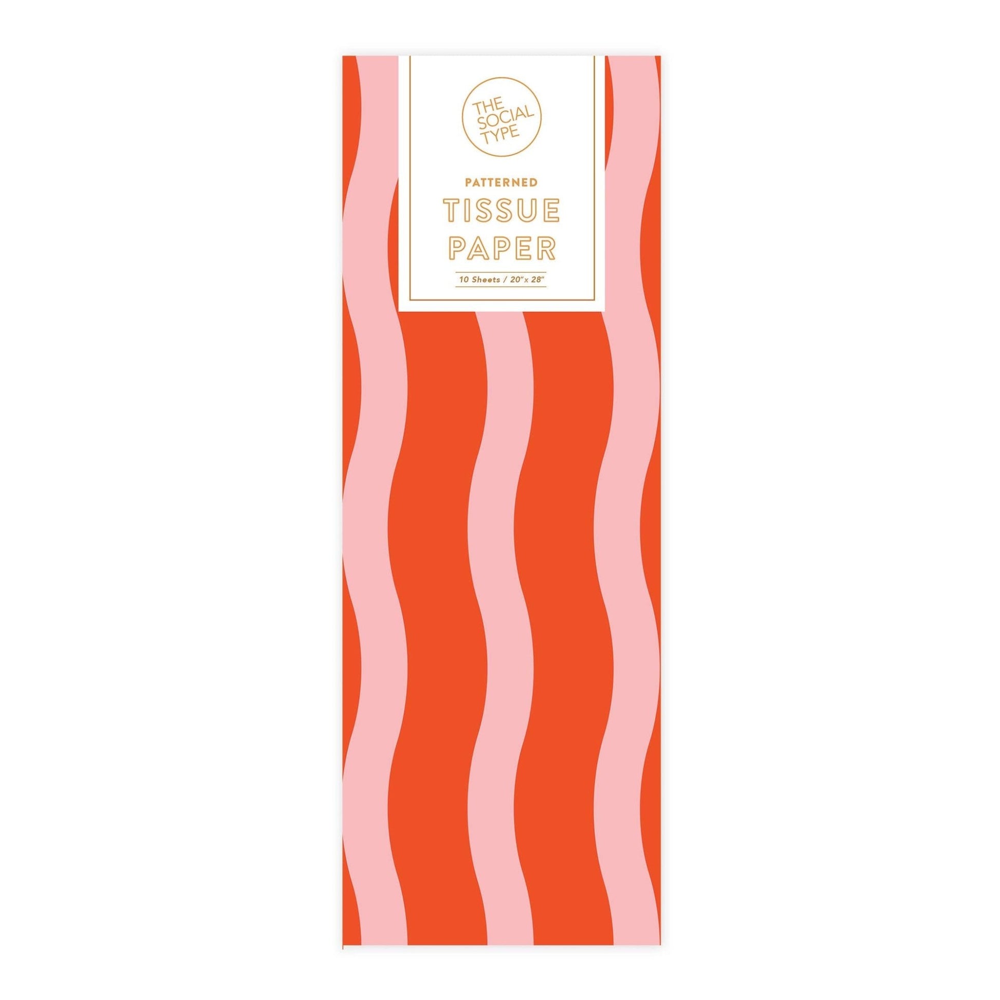 The Social Type - Tangy Red Fussy Stripe Tissue Paper - Dear John