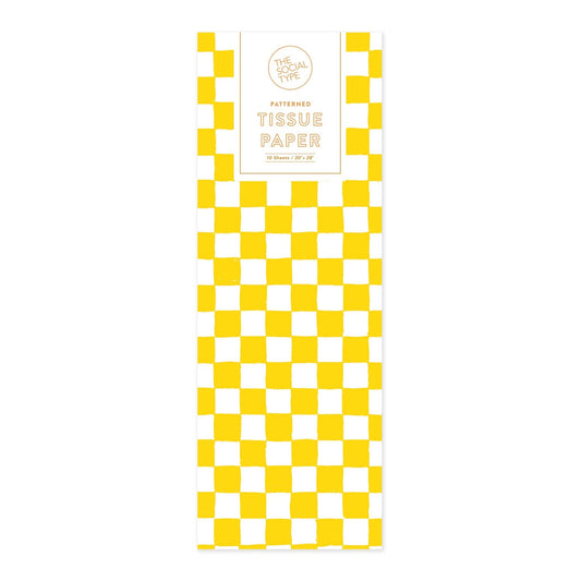 The Social Type - Yellow Checker Tissue Paper - Dear John