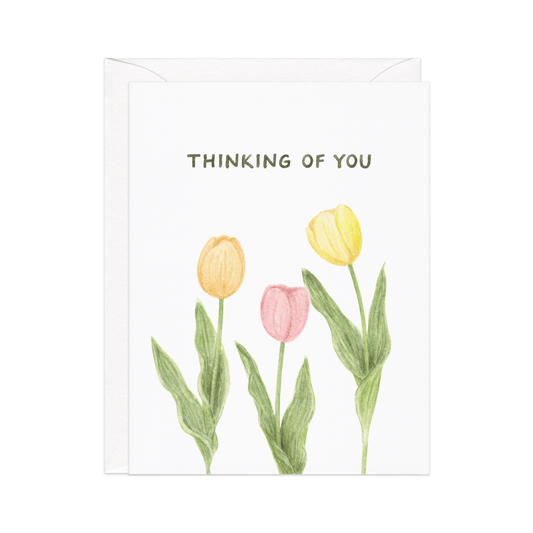 Thinking Of You Tulips — Floral Sympathy / Support Card - Dear John