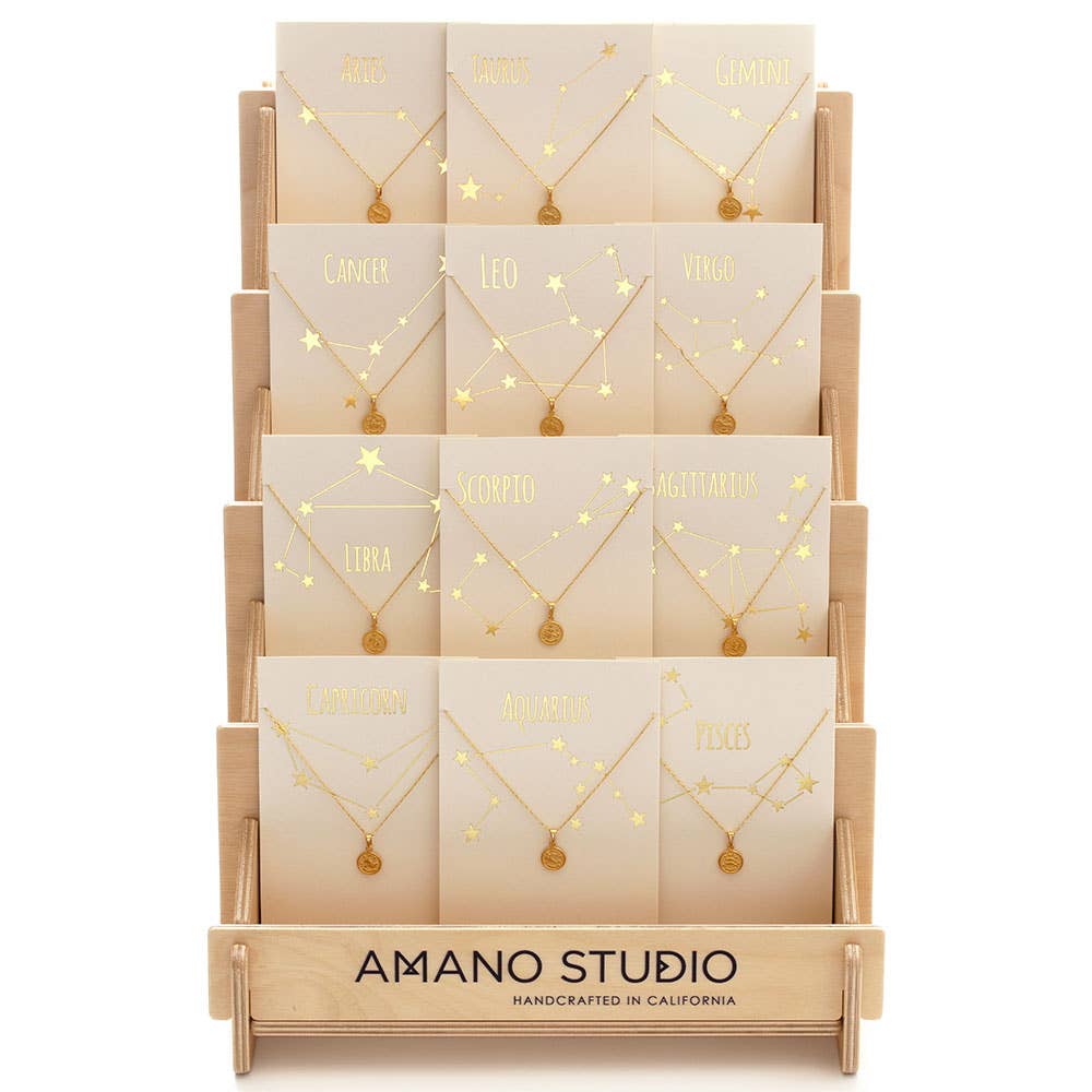 Tiny Zodiac Medallion Necklace — 14k Gold Over Brass (Singles) - Dear John