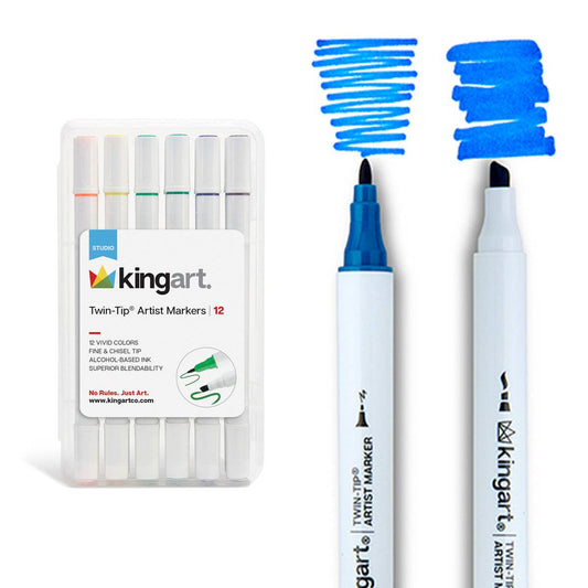 Twin-Tip™ Chisel & Fine Alcohol Markers - 12 Colors - Dear John