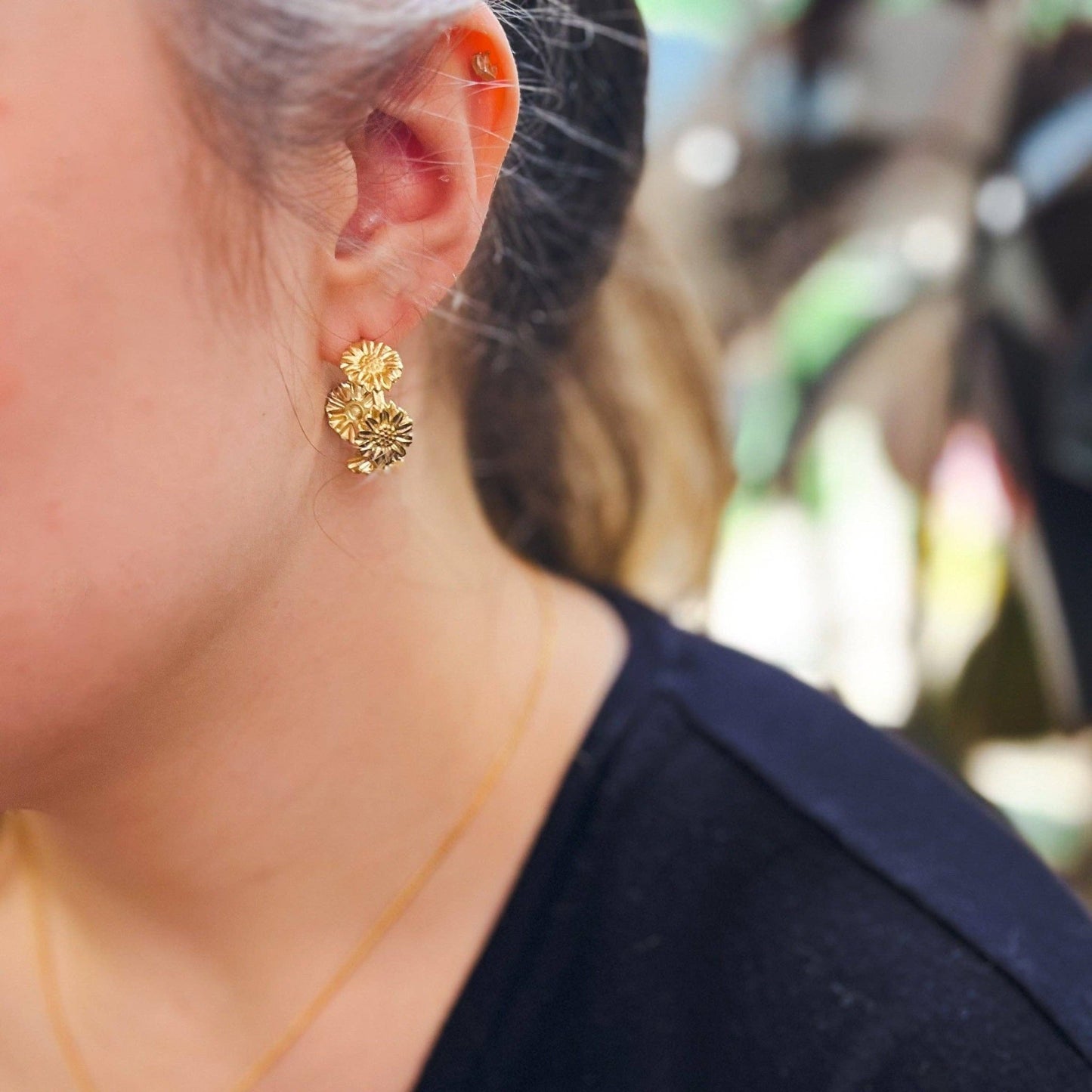 Van Gogh Sunflower Hoop Earrings - Dear John