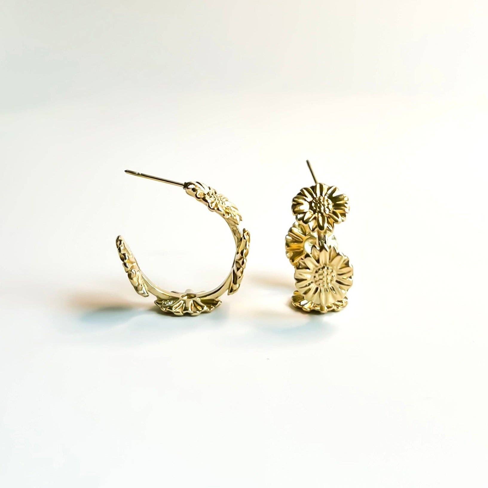 Van Gogh Sunflower Hoop Earrings - Dear John