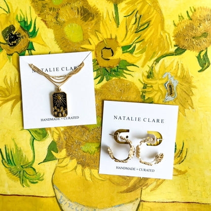 Van Gogh Sunflower Hoop Earrings - Dear John
