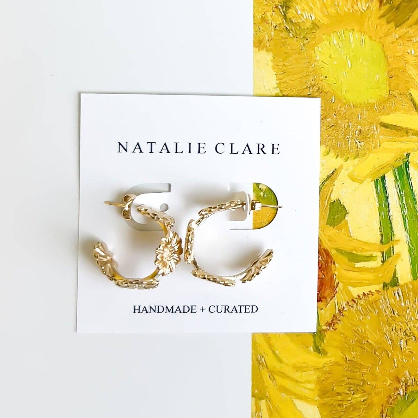 Van Gogh Sunflower Hoop Earrings - Dear John