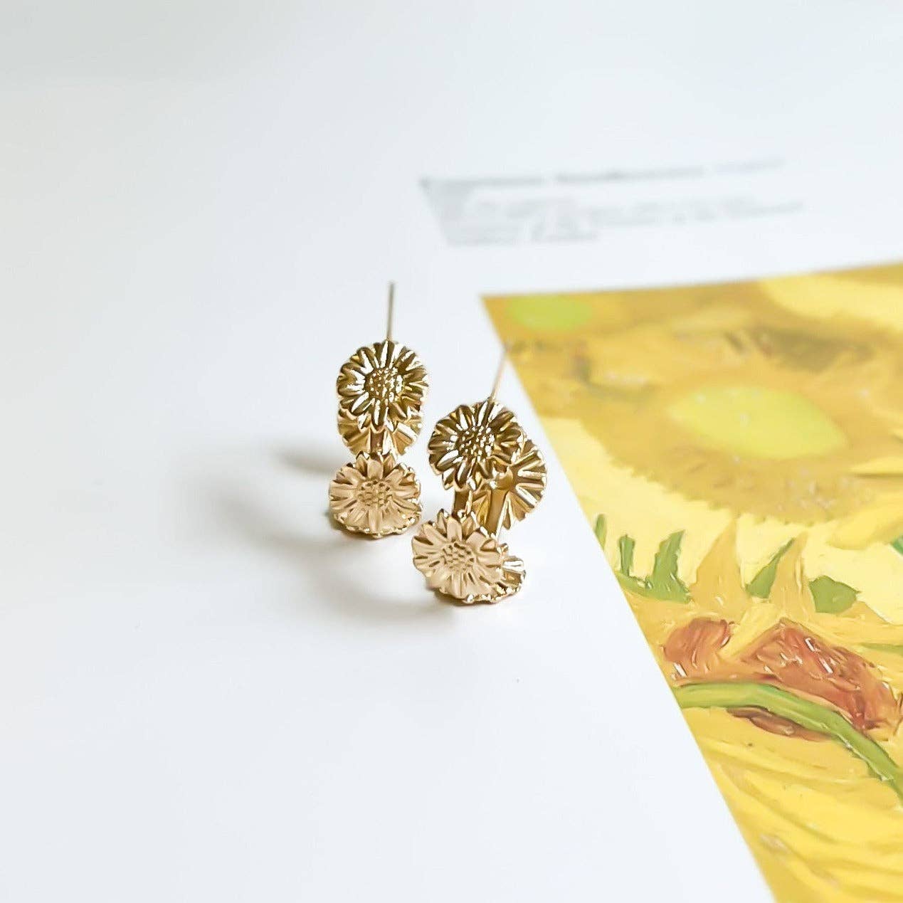 Van Gogh Sunflower Hoop Earrings - Dear John