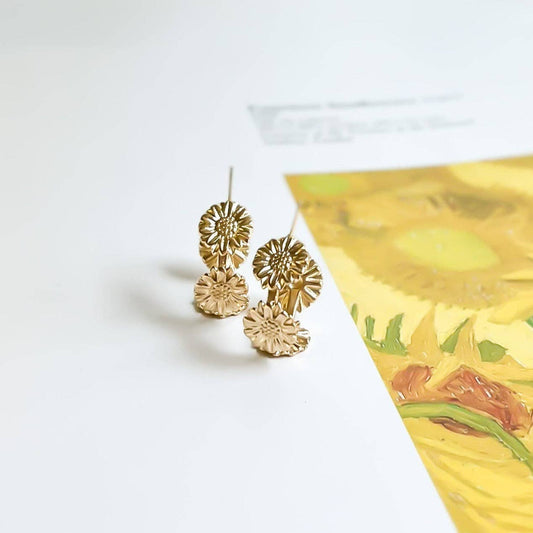 Van Gogh Sunflower Hoop Earrings - Dear John