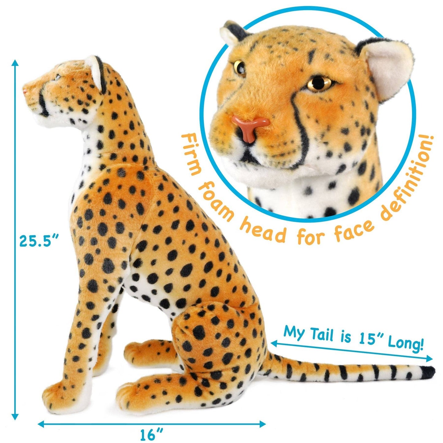 VIAHART Toy Co. - Cecil The Cheetah | 26 Inch Stuffed Animal Plush | By TigerHart Toys - Dear John