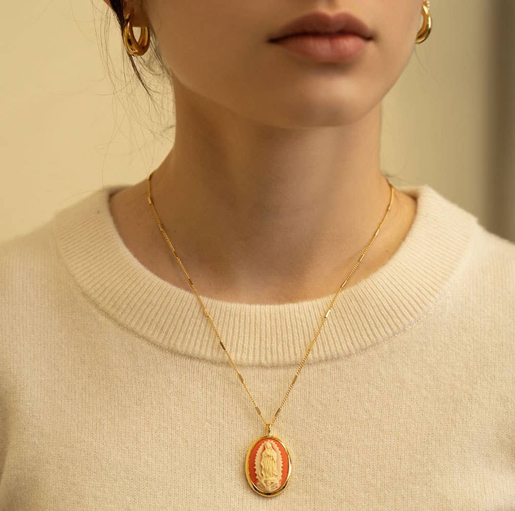 Virgin of Guadalupe Vintage Cameo Necklace - Dear John