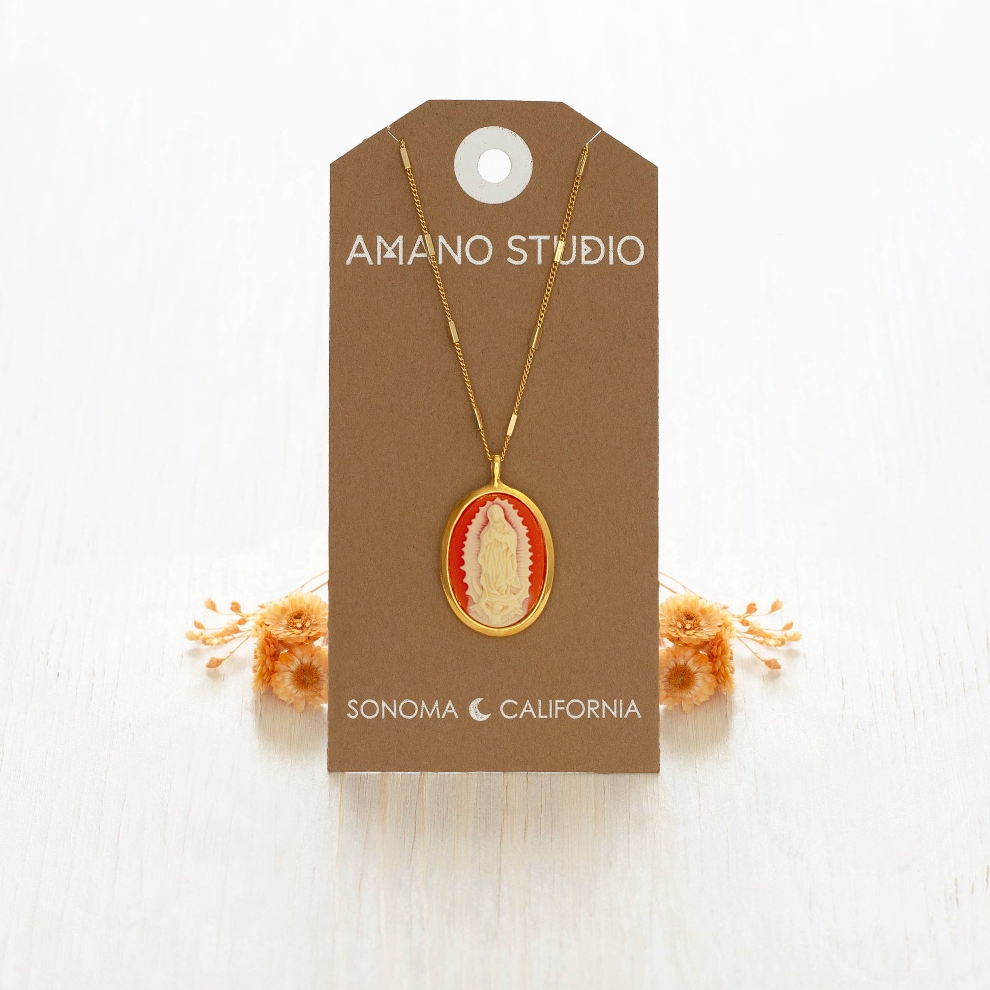 Virgin of Guadalupe Vintage Cameo Necklace - Dear John
