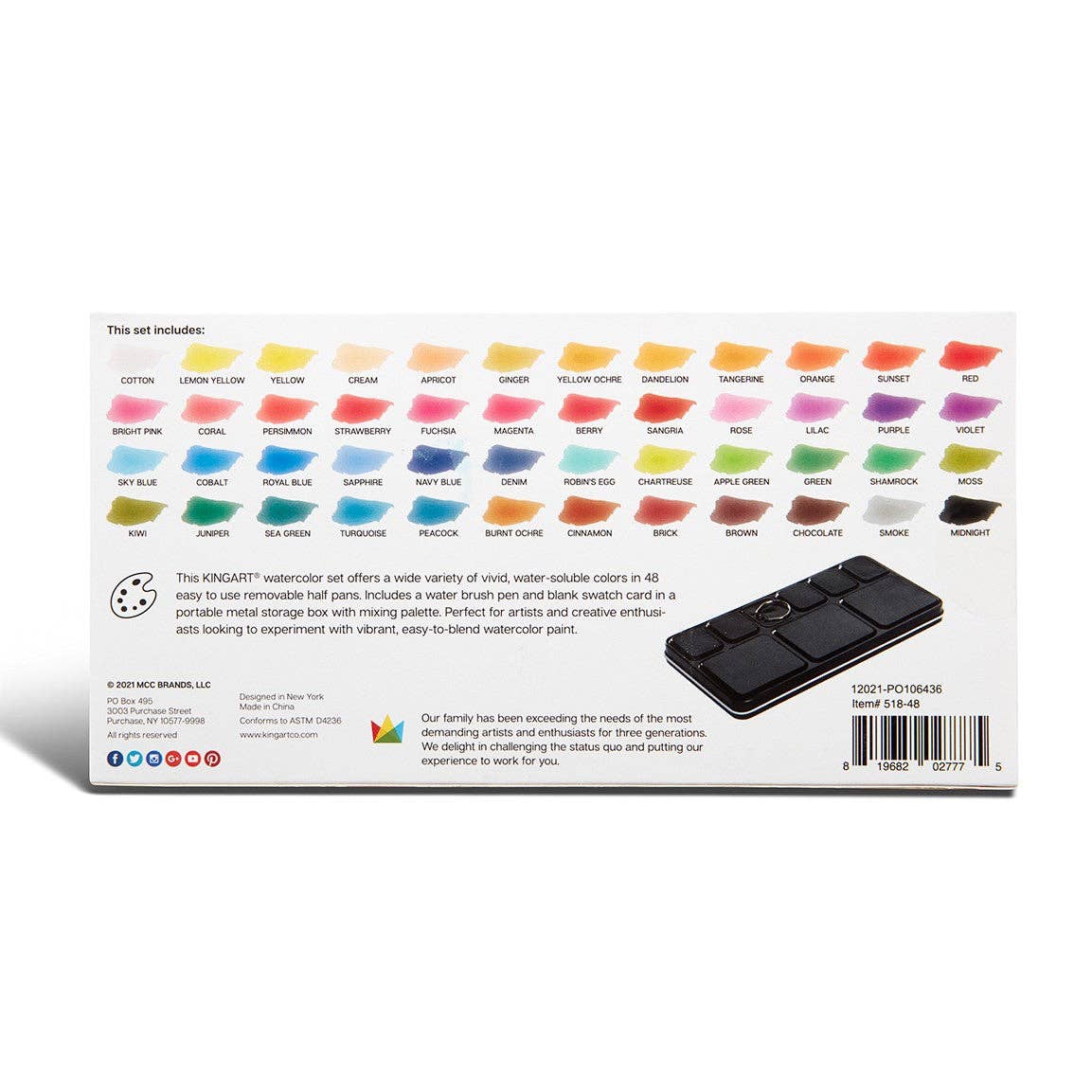 Watercolor Half - Pans 48 Colors - Dear John
