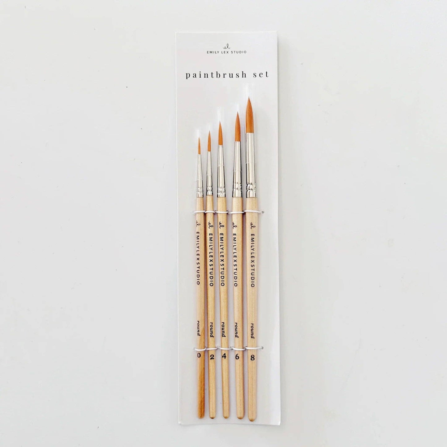 Watercolor paintbrush set of five wood brushes - Dear John