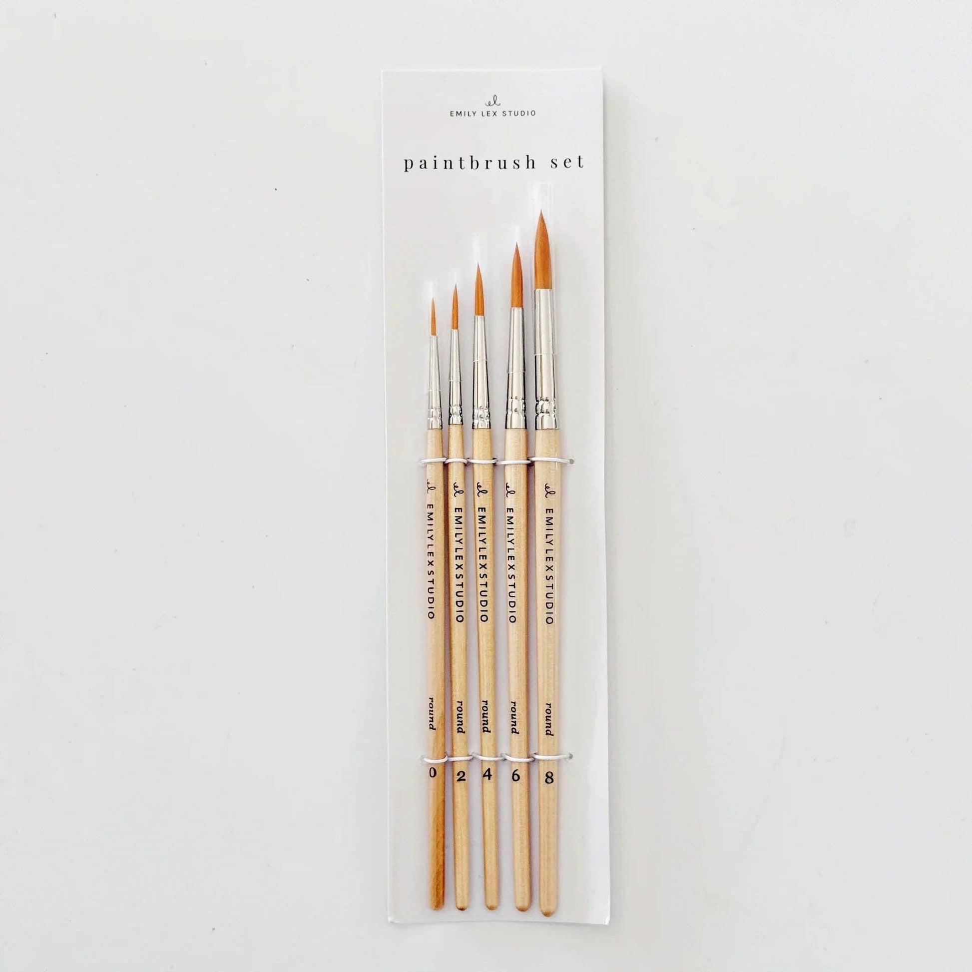 Watercolor paintbrush set of five wood brushes - Dear John