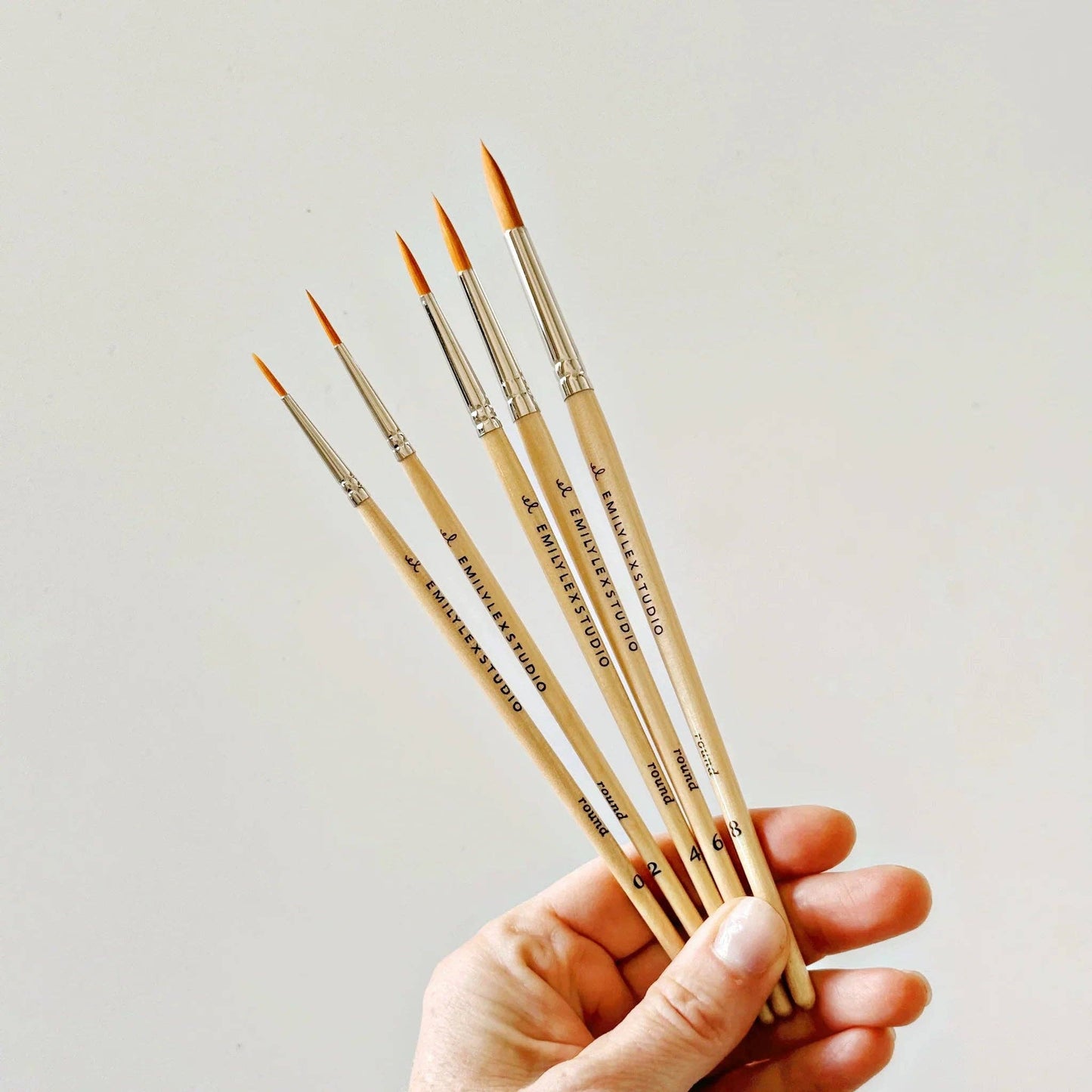 Watercolor paintbrush set of five wood brushes - Dear John