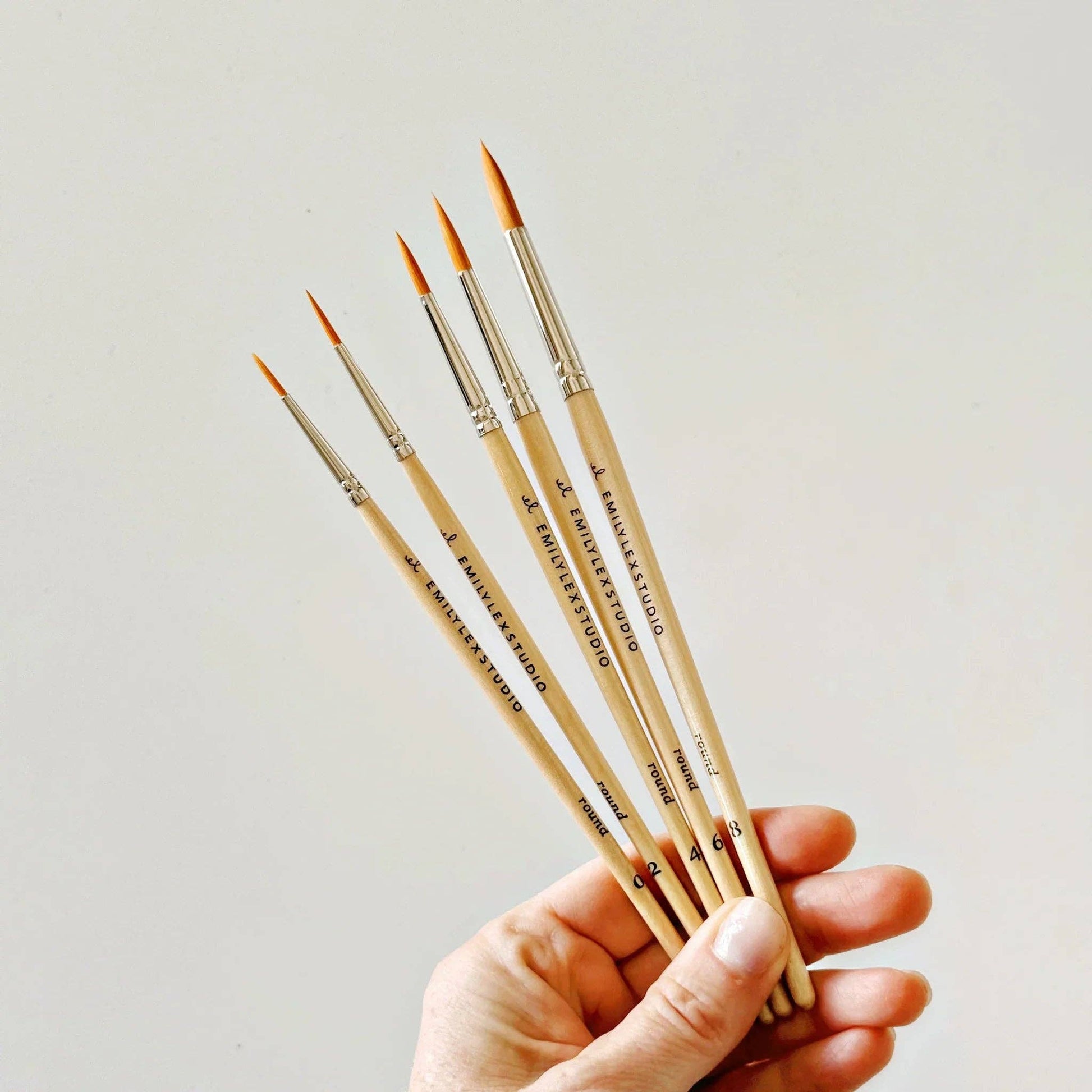 Watercolor paintbrush set of five wood brushes - Dear John