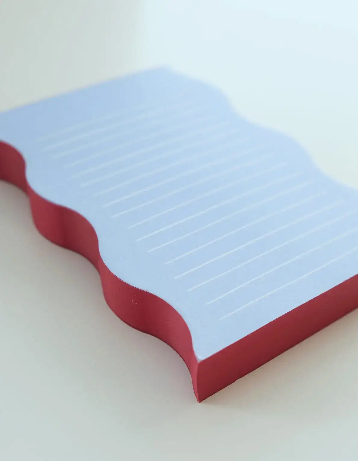 Wavy Shaped Notepad | Blue + Cranberry Edge - Dear John