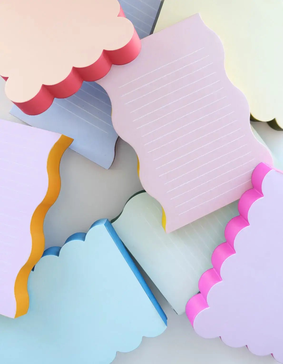 Wavy Shaped Notepad | Blue + Cranberry Edge - Dear John