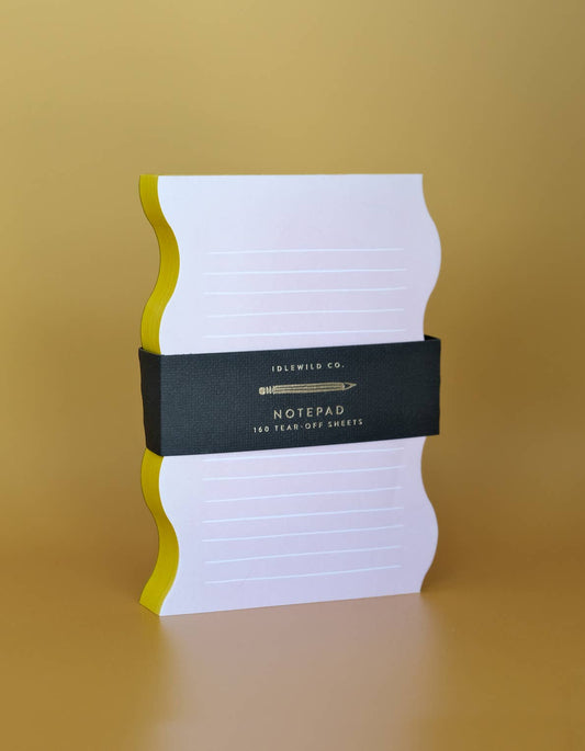 Wavy Shaped Notepad | Pink + Yellow Edge - Dear John