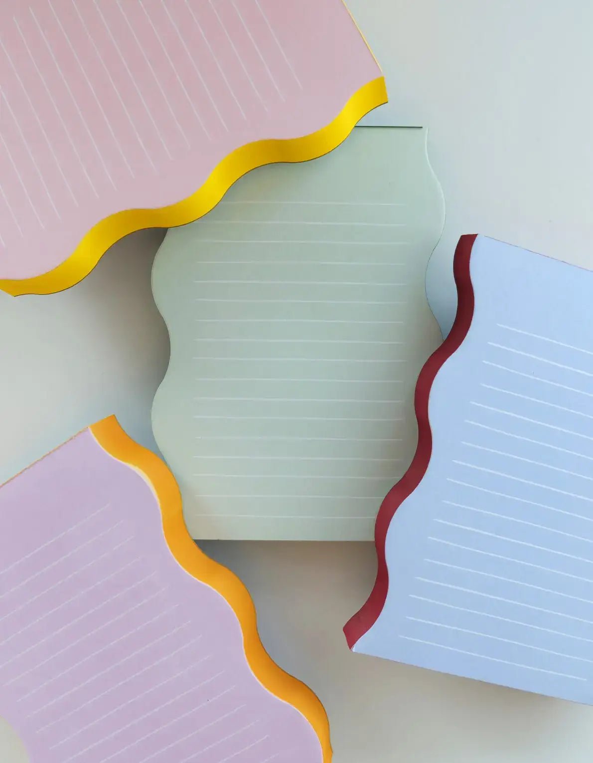 Wavy Shaped Notepad | Pink + Yellow Edge - Dear John