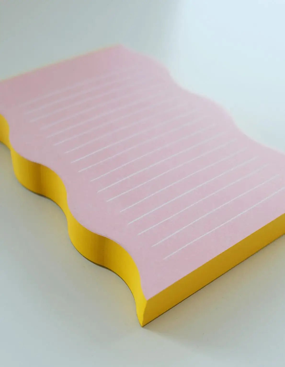 Wavy Shaped Notepad | Pink + Yellow Edge - Dear John