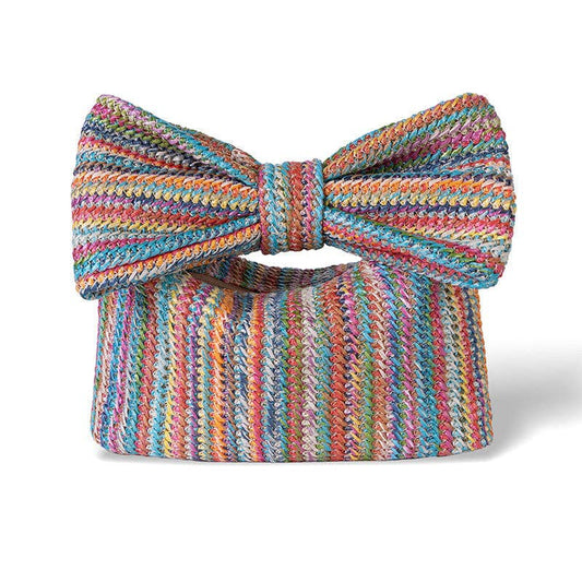 Women Summer Vacation Bow Straw Woven Handbag - Dear John