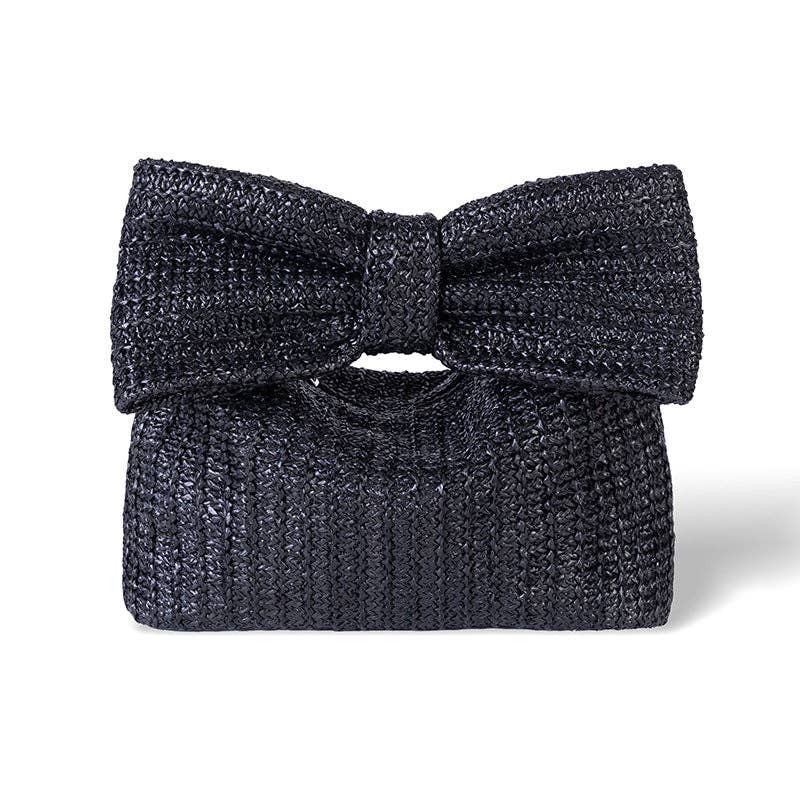 Women Summer Vacation Bow Straw Woven Handbag - Dear John