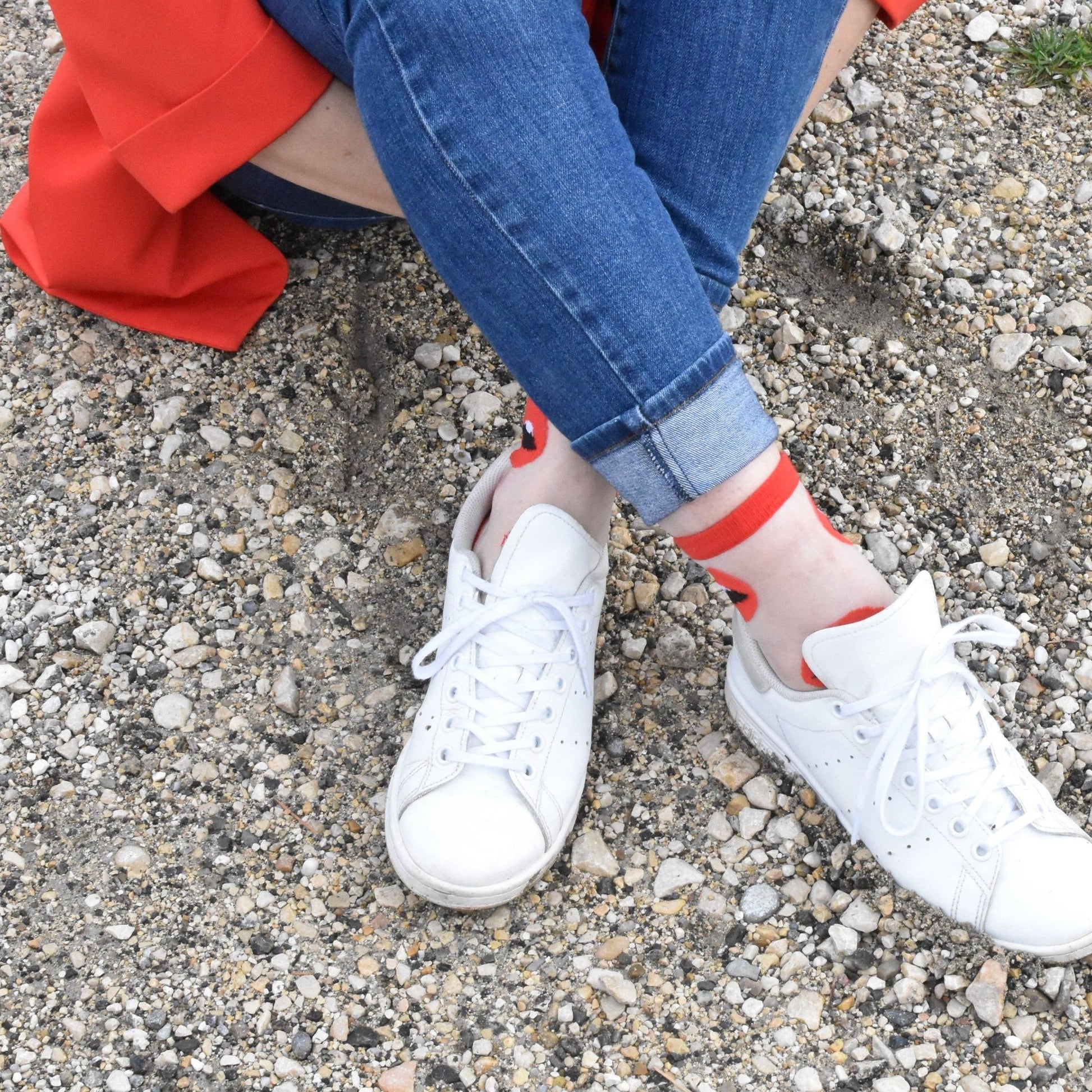 Women's novelty socks with red lips - Dear John