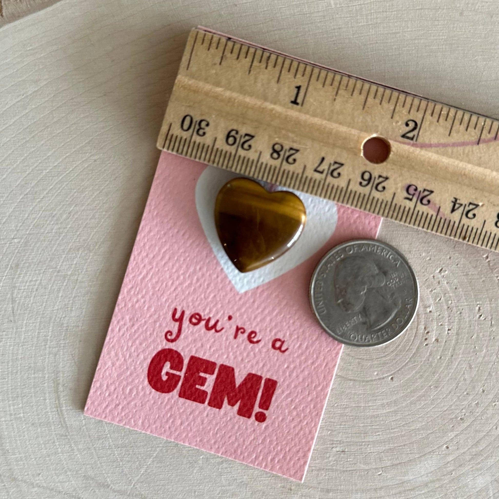 "You're a Gem!" HEART Mini Crystal Greeting Card - Crystals & Stones - Dear John