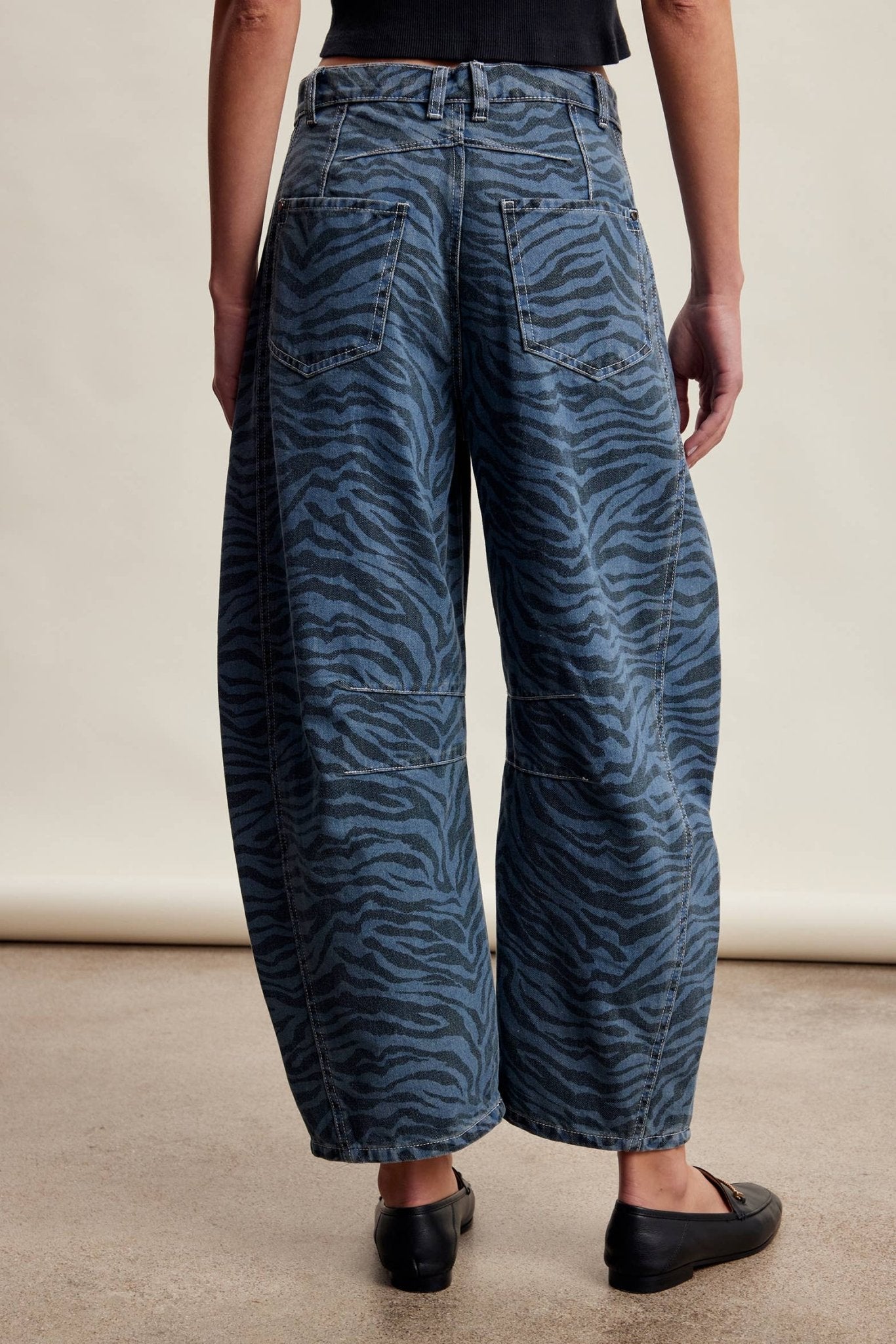 Zebra Print Barrel Jeans - Dear John