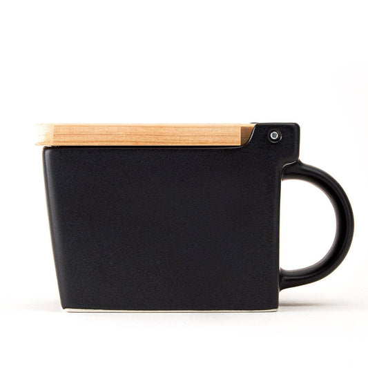 ZERO JAPAN USA - Bee House Ceramic Salt Box With Wooden Lid - Noble Black - Dear John